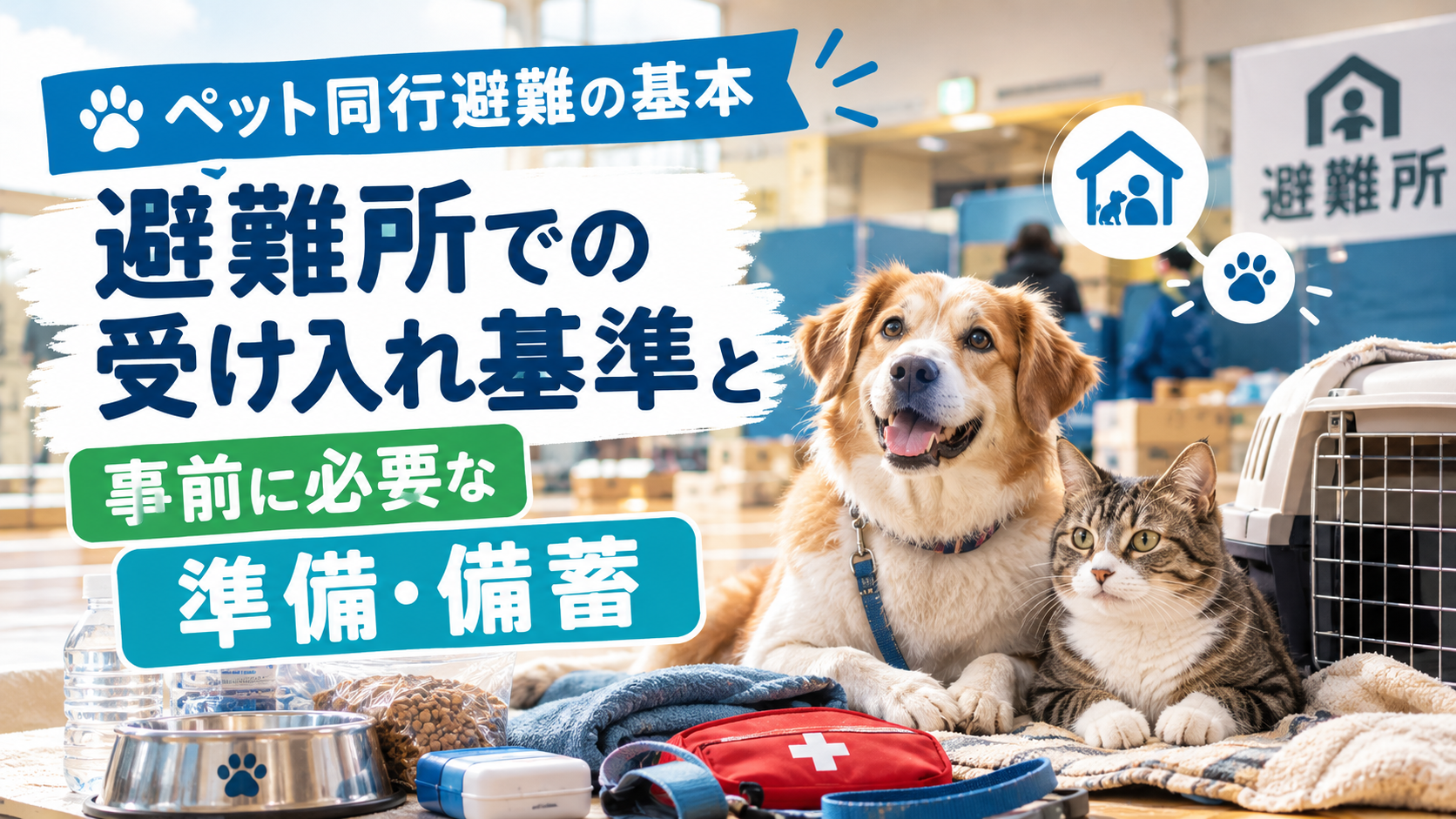 【ペット同行避難の基本】避難所での受け入れ基準と事前に必要な準備・備蓄